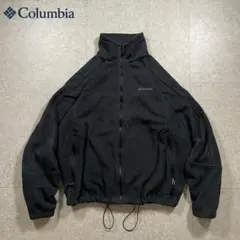 Columbia INTERCHANGE肉厚フリース黒ラグラン 防寒ドローコード