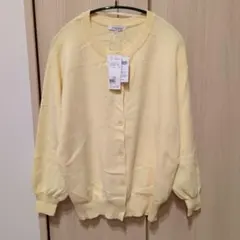 新品 グローバルワーク トリプルイージークルーネックカーディガン 黄色