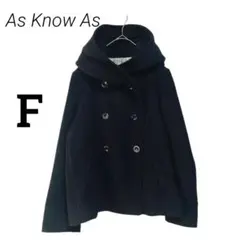 As Know As アズノウアズ フード コート ショート丈 黒 裏地花柄