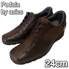 Pedala by asics レザー コンフォートシューズ ブラウン 24cm