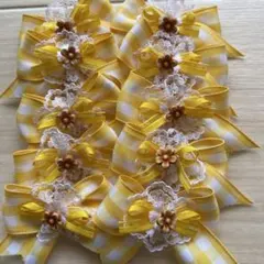 トリミングチョーカーひまわりの花アクセサリーグリーン水玉10本セット575 トリミングチョーカーひまわりの花アクセサリーグリーン水玉10本セット