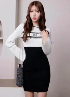 LIP SERVICE リップサービス LPラインリブニットワンピース