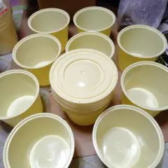 つけもの容器みそ仕込み容器タル4.5リットル10個 セット蓋付き　未使用品のサムネイル