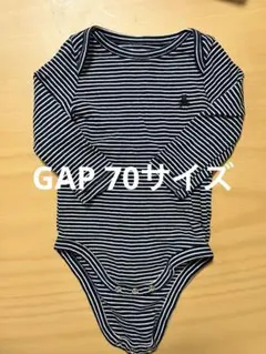 babyGap 長袖ロンパース 6-12ヶ月 ネイビー/ストライプ