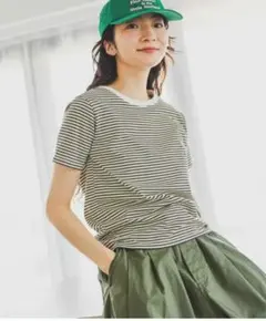 niko and…ニコアンド＊COLORマイスターTシャツ★アイボリーボーダー★