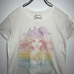 Disney　ディズニー　Tシャツ　サイズM　デカロゴ　人魚　リアル　希少　古着