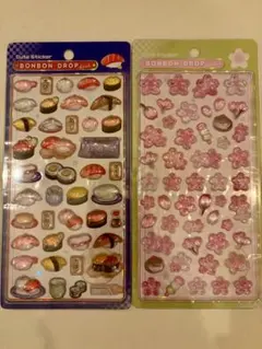 【正規品】ボンボンドロップシール　和柄　お寿司　桜2種セット