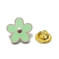 pin-2180　ラペルピン★ピンズ　花　フラワー　エナメル　ライトグリーン