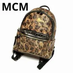 MCM バックパック レオパード スタッズ ヴィセトス ブラウン ゴールドのサムネイル