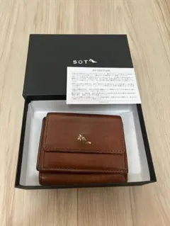 SOT 三つ折り財布 レザー ブラウンのサムネイル
