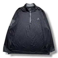 F1808　【即購入OK】　adidas　ハーフジップジャージ　2XL　ブラック