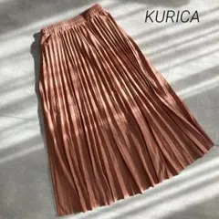 KURICA クリカ プリーツスカート ロング ピンク系 裏地付 秋冬 M