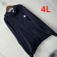 訳あり4Lサイズメンズ胸反射プリントストレッチパーカージャケット黒チャコール