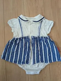 【美品】Moujonjon　ロンパース　70cm　フリル　セーラー