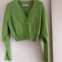 SNIDEL ロゴ刺繍クロップドカーディガン