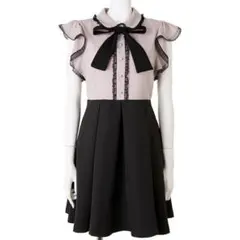 ＊ボウタイリボンラッフルシャツワンピース＊