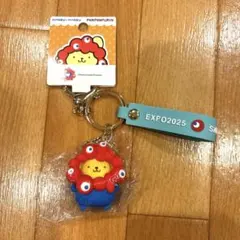 万博会場内　サンリオ ミャクミャク ポムポムプリン 立体マスコットキーホルダー