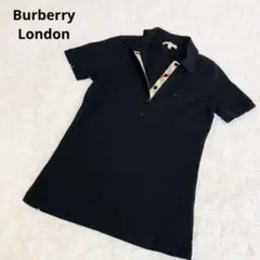 アイスティ様　バーバリーロンドン　ポロシャツ　ノバチェック　黒
