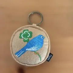 marble SUD キーホルダー 鳥 クローバー 刺繍