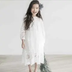 韓国　レースワンピース　140