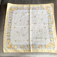 mateairl メトアール 薔薇バラ カスミソウ 花柄 淡色ハンカチスカーフ①