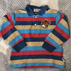 MIKIHOUSE 長袖ポロシャツ くまワッペン 90