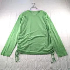 niko and… シアーニット グリーン 長袖 ドロスト Fサイズ 透け感あり