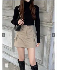 【新品タグ付き】GRL インパン付きミリタリーミニスカート [gm652]