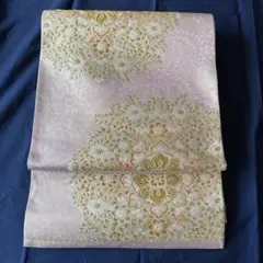 薄紫色 花柄金糸刺繍 袋帯