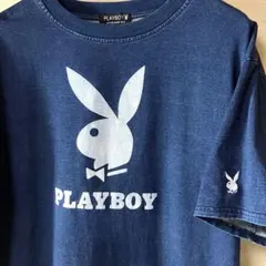 人気！プレイボーイ PLAYBOY 半袖Tシャツ 3L 刺繍ロゴ インディゴのサムネイル