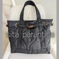 sita parantica キルティング トートバッグ ブラック×ゴールドのサムネイル