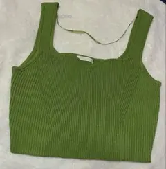 GU リブニットタンクトップ グリーン Mサイズ
