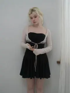 andmary Lona ribbon mini dress - メルカリ