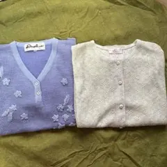 ニット　サマーセーターとカーディガン2枚セット
