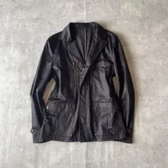 00s ジャケット 微光沢 ジップデザイン 細身　グランジY2K モード