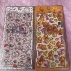 y*n様 ディズニー　101匹わんちゃん　プーさん プチドロップステッカー