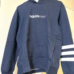 adidas neo ネイビー フード付きパーカー