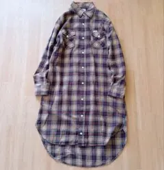 ラングラー　ショコラフィネローブ　タータンチェック フランネルシャツ ワンピース