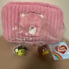 ケアベア ポーチ ピンク めじるしアクセサリー付き