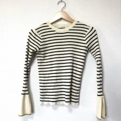 DISCOAT リブ袖フレアパイピングプルオーバー　フリーサイズ