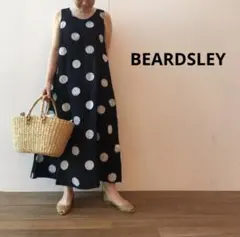 BEARDSLEY ビアズリー ドット柄タックプリーツスカートロング