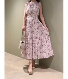 Sustainableフリルプリントワンピース スナイデル
