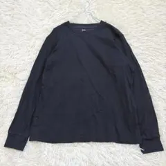n2289 良品✨ユニクロ ソフトタッチクルーネックTシャツ 長袖 ロンT 濃紺
