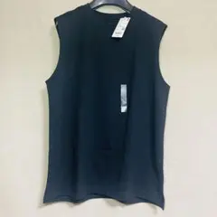 新品　UNIQLO ユニクロ　エアリズムコットン　ノースリーブTシャツ　ブラック