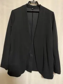 即日発送ブラック ノーカラージャケット Mサイズ　きれいめスタイル　卒業式入学式