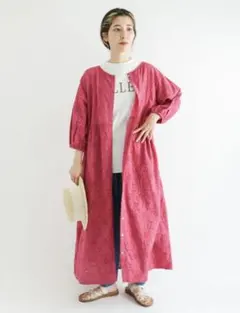 Samansa Mos2 花刺繍前後着ワンピース