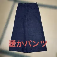 HAVEANICETRIPダークブルー ワイドパンツ暖か