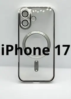iPhone17 ケース シルバー クリア レンズ保護 マグセーフ 新品1134