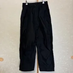 ワイドパラシュートパンツ　ブラック　調整可能ウエスト　Sサイズ