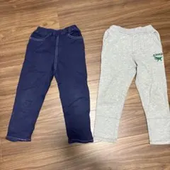 ネイビーとグレーのキッズパンツ2点セット